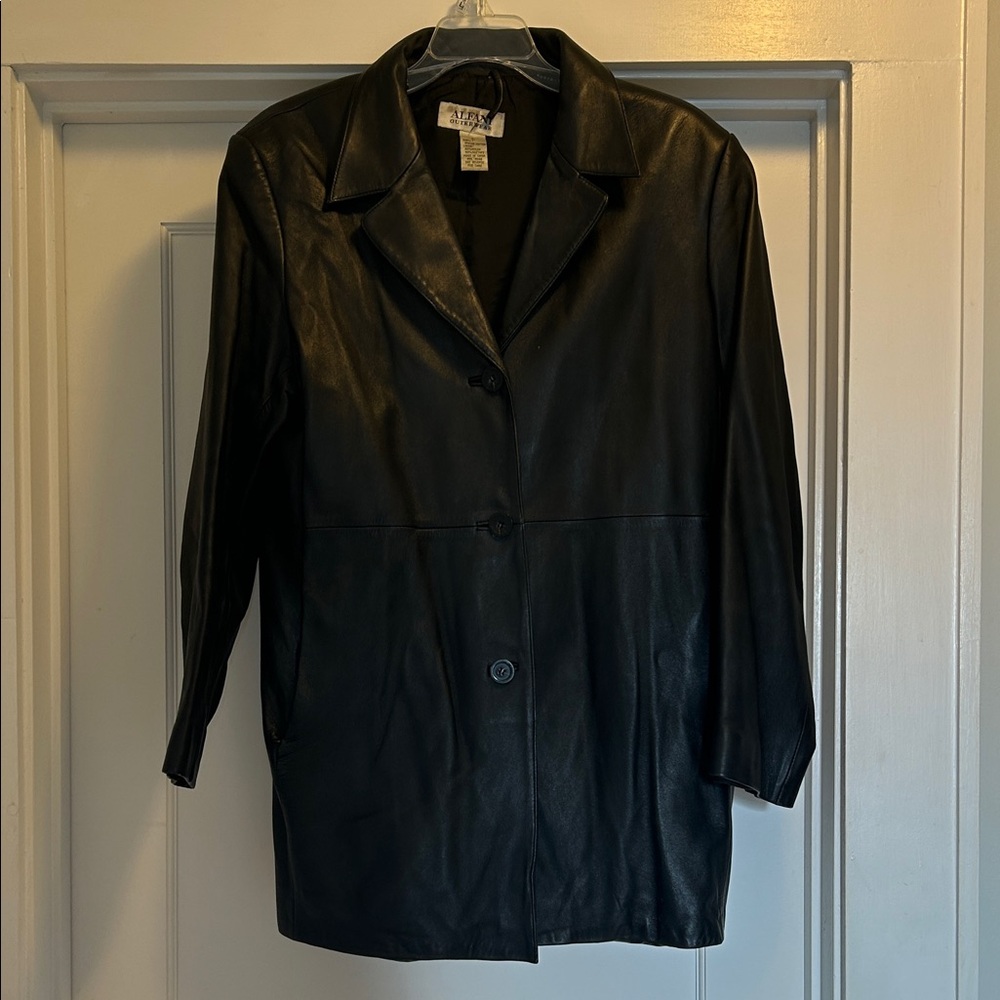Alfani Women's Classic Black Leather Jacket - Size Large